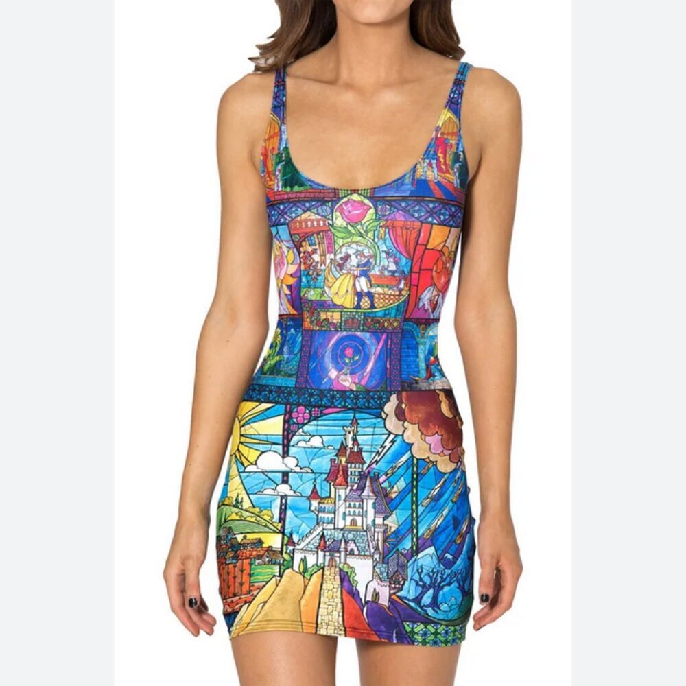 BlackMilk x Disney Tale As Old As Time Dress Beauty and the Beast Stained Glass